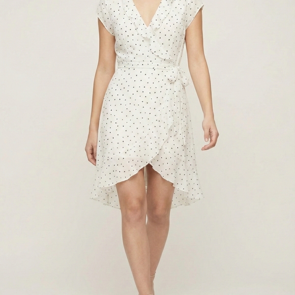 Sunday Best Dresses & Skirts - Aritzia Sunday Best Savoy Cream Ruffle Wrap Mini Dress Women's Size 6